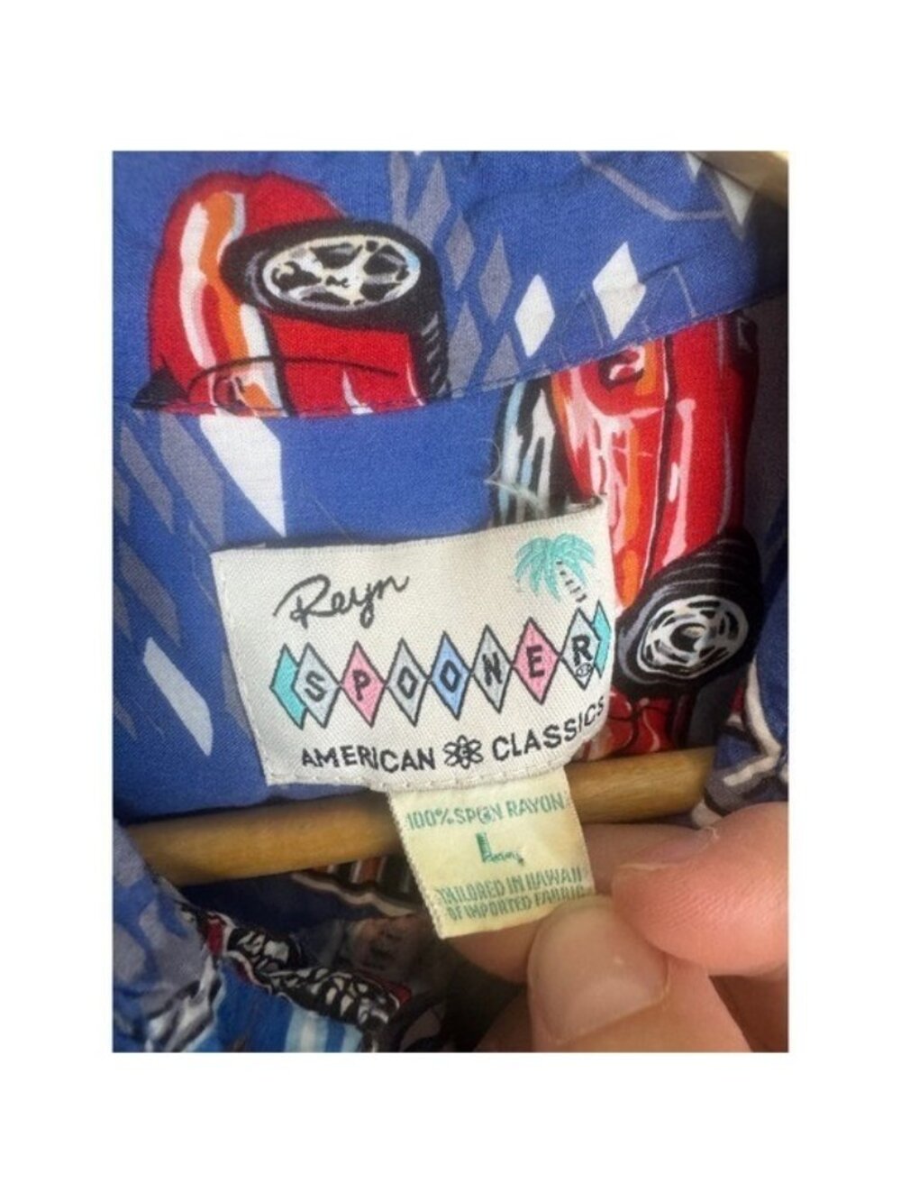 Reyn Spooner Chevrolet Corvette American Classics Rayon Hawaiian Shirt Mens L - Picture 5 of 7